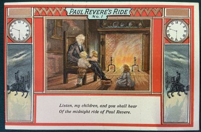 Paul Revere’s Ride: Complete Postcard Set of 10 H W Longfellow